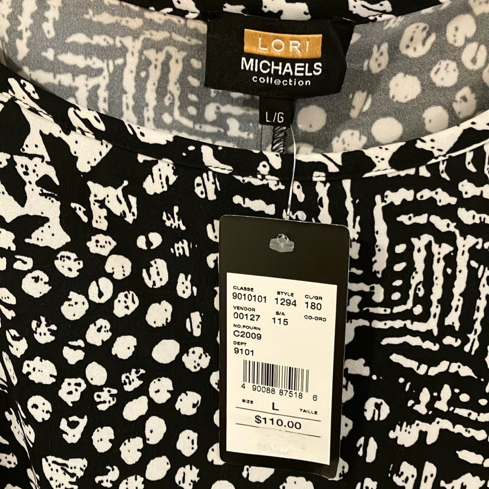 NWT Lori Michaels Collection Monochrome Patterned Dress from Laura - Picture 2 of 5